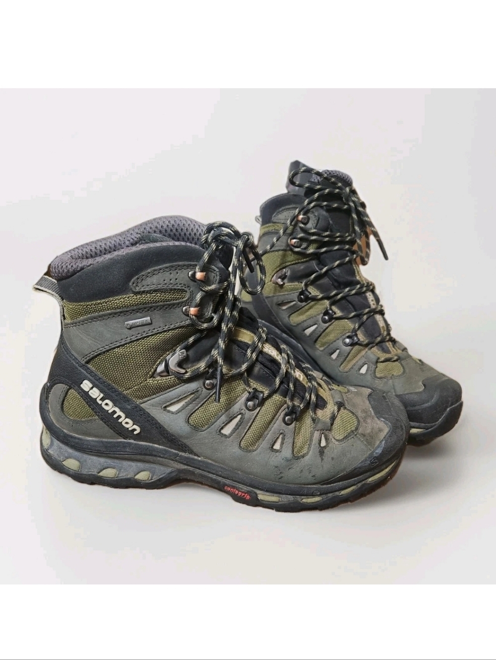 Salomon Quest 4D 2 GTX Mens Size 11.5 US Black Olive Green Asphalt Hiking Boots - Picture 2 of 14